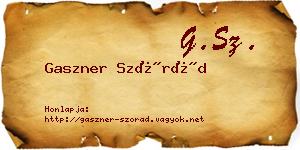 Gaszner Szórád névjegykártya